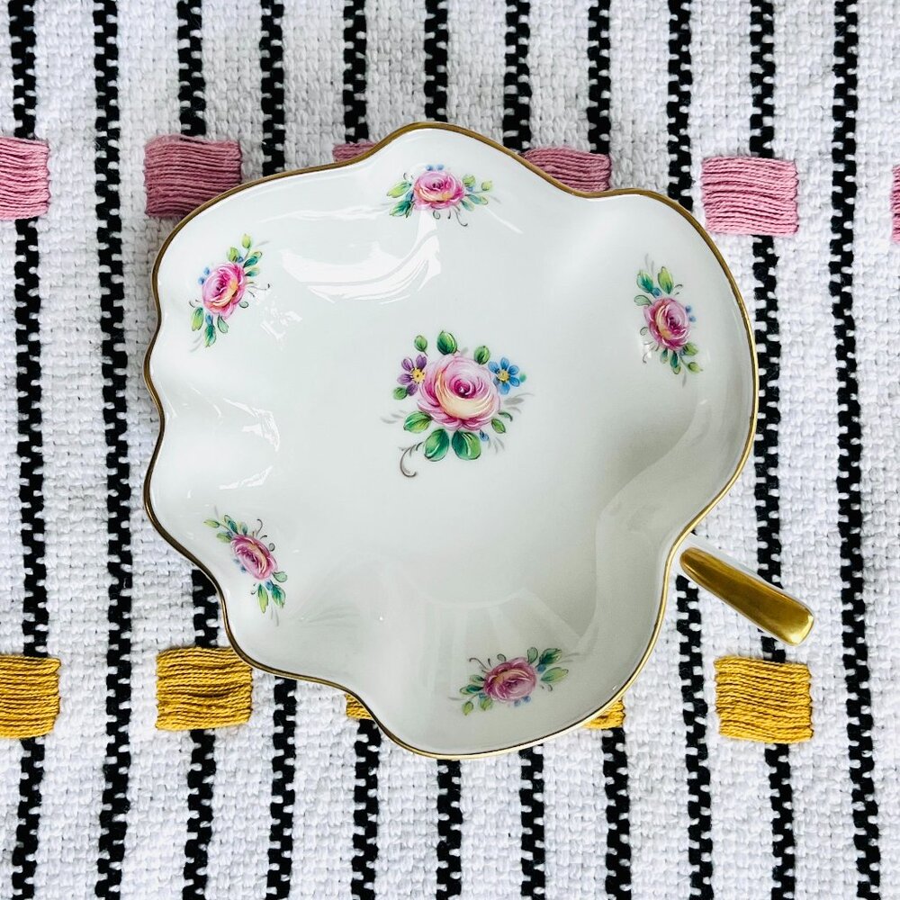 Rare VTG Lindner Handicraft Porcelain Dish Germany